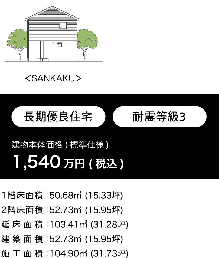 建物本体価格(標準仕様)1,496万円(税込)  1,360万円(税別)
