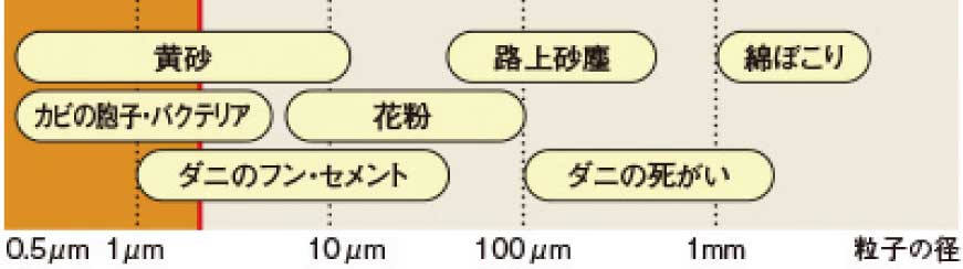 物質の主な大きさ